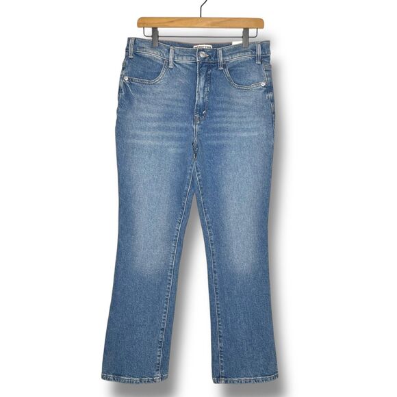 We The Free People Low Maintenance Crop Boot Denim Jean Blue Mid Rise Boho New - Picture 5 of 14